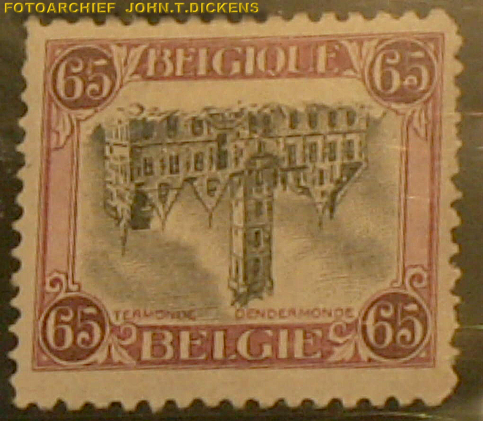 PHOTO OF ONE OF THE REAL REVERSED DENDERMONDE STAMPS by JOHN.T.DICKENS aka HEXJUMPER